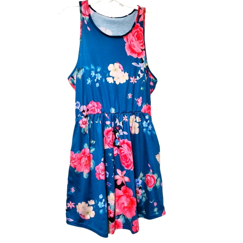 OS floral summer dress w/ pockets